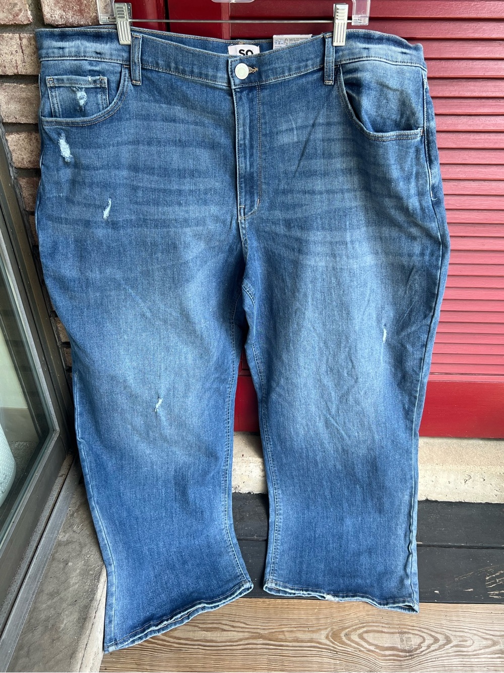 SO Woman’s Size 24 Super Stretch High Rise Wide Leg Blue Jeans